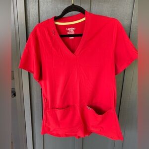 Women’s Landau Scrubs.  Size Large top and bottom.  Color is Red.